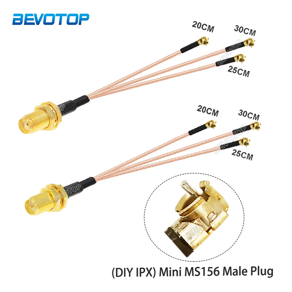 1Pcs SMA Female Jack to 3 x Mini MS156 Male Plug Connector DIY IPX ...