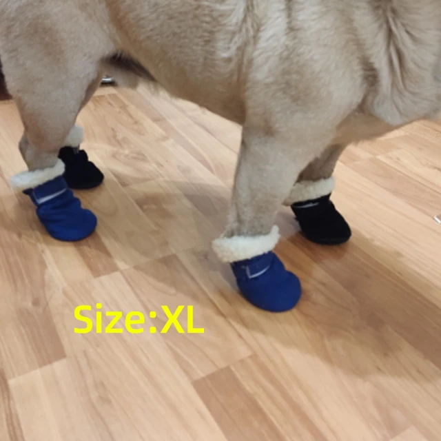 4pcs Winter Dog Shoes Waterproof Shoes For Medium Dogs Winter Boots For Small Dogs Warm Chihuahua Teeth Puppy Socks Yorkshire 4