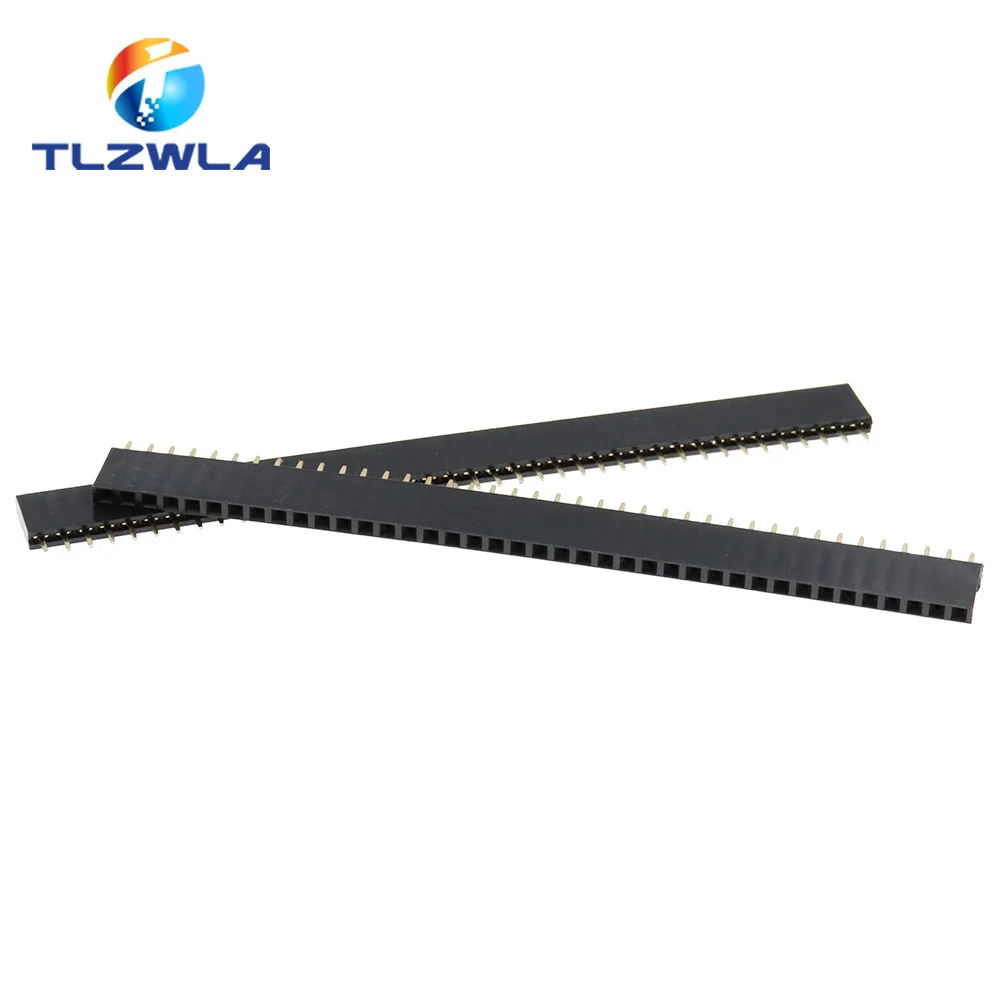 TLZWLA female pin header socket single row straight, 1x40 pin, 2.54 mm pitch, strip connector socket, 40 pin for PCB Arduino