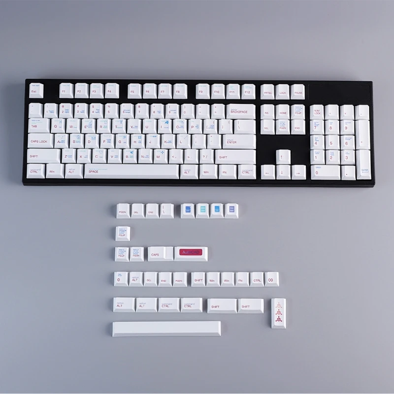 

136Key Customized PBT Dye Subbed CAD Theme for Key Cap Cherry with E