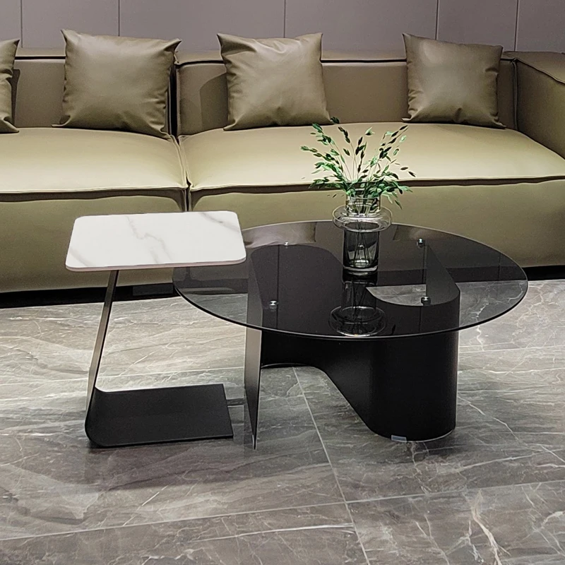 

Nordic Transparent Coffee Table Modern Design Black Entrance Side Table Glass Minimalist Mobili Per La Casa Home Furniture