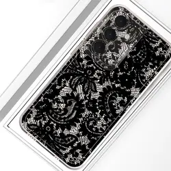 Elegant Lace Design Phone Case - Stylish & Protective Cover - Galaxy A12 (Mix01)