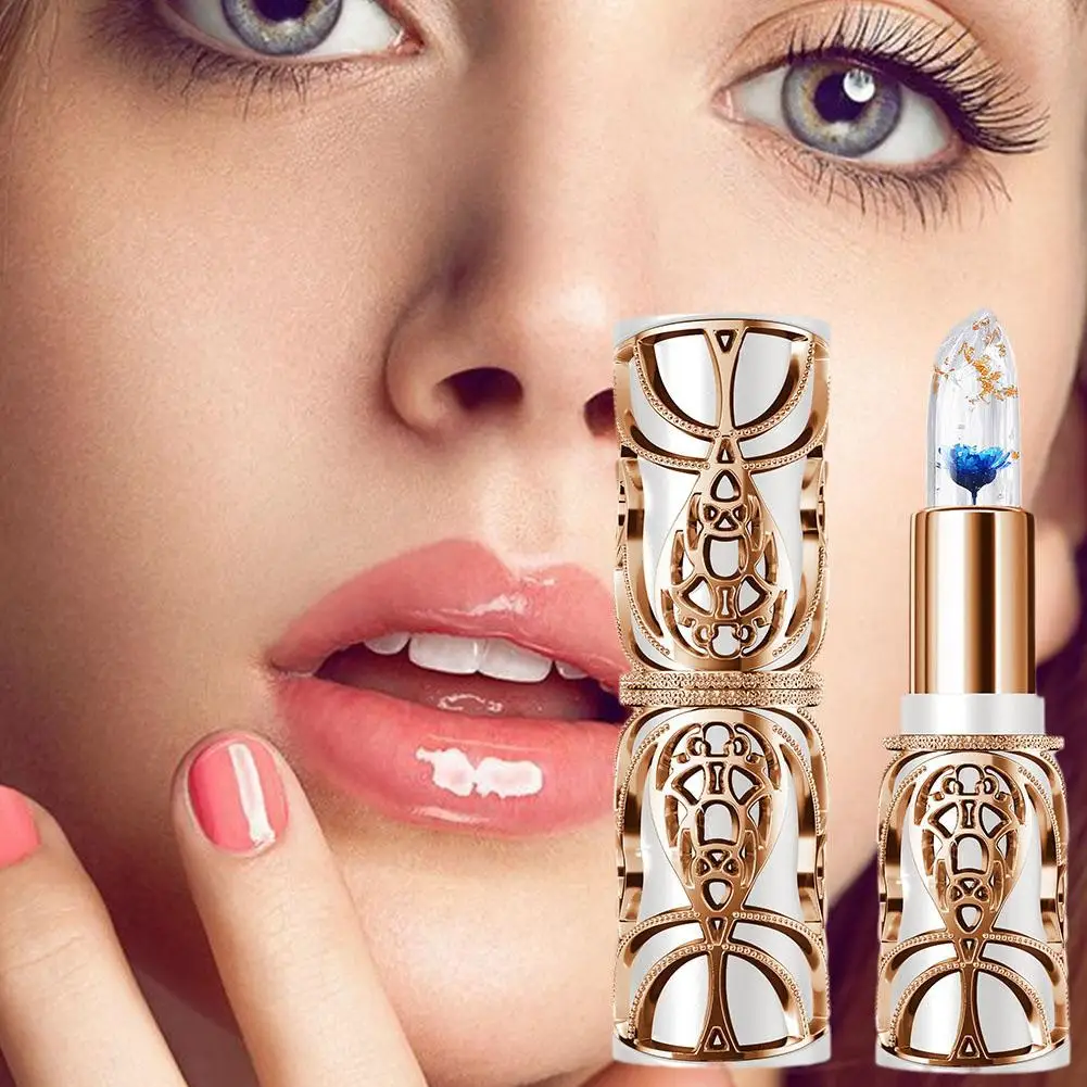 

Petal Jelly Discolored Lipstick, Crystal Jelly Flower Lipstick, Discoloration Stick Lip Color Gloss Moisturizer Changing Li H4B6