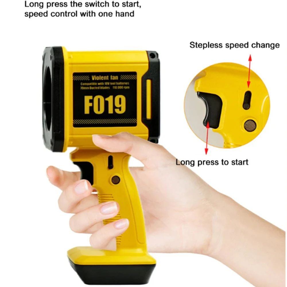 JANGKLIFE Mini Car Violent Blower Air Gun Turbo Jet Fan Electric Powerful Blowers Handheld Violent Fan 3