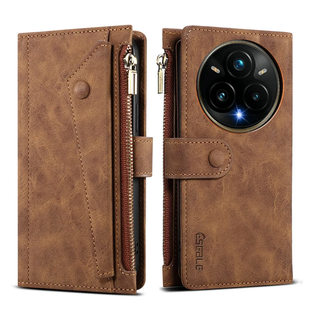 Luxury Zipper Leather Wallet Phone Case with 360° Protection, 8-Card Holder, and Book Cover Design
