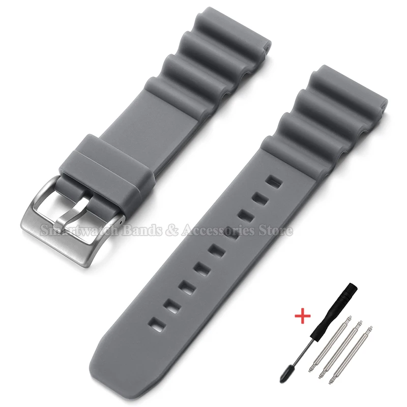 Silicone Waterproof Diving Wristband, 20mm/22mm - Premium Strap