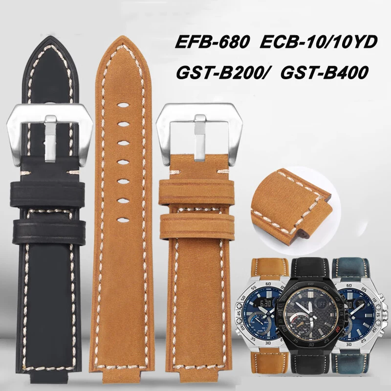 Vintage Frosted Crazy Horse Leather Watchband - Cowhide Strap with Convex Mouth Design (12/14/16mm)