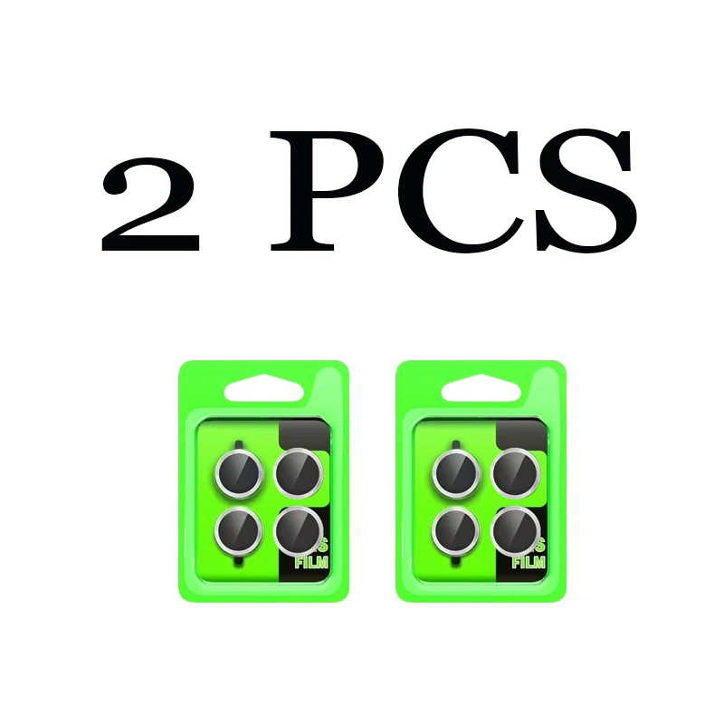 Metal Ring Camera Protector with 3D Design - Full Cover Glass Lens Shield (1/2 Pcs)