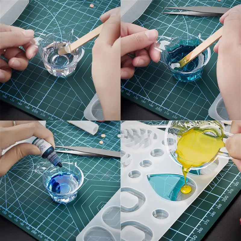 1:1 Clear Epoxy Resin Crystal Clear Art Resin Epoxy 2 Part Epoxy Casting  Resin Kit with Measuring Cups, Stick, Silicone Gloves - AliExpress