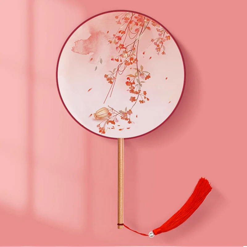 Round Double-sided Embroidered Silk Fan, Craft Gifts, Home Decoration, Hanfu, Animation Accessories, Chinese Style, Portable Fan