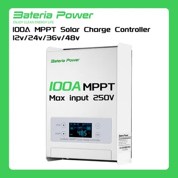 100A 12/24/36/48V MPPT Solar Charge Controller, 99.5% MPPT Efficiency Solar Panel Charge Regulator