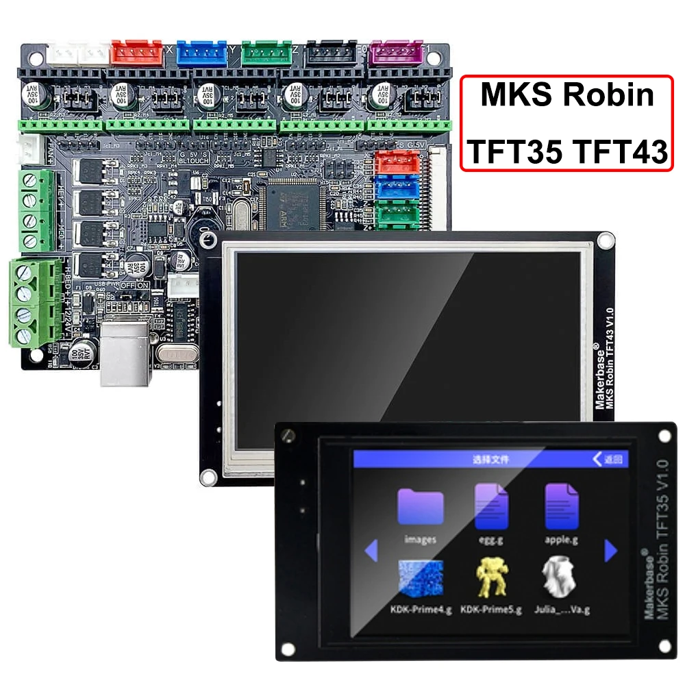 

Makerbase MKS Robin Nano V1.2 32Bit Control Board ROBIN TFT35 TFT43 Touch Screen Support Marlin 2.0 3.5 3D Printer Parts