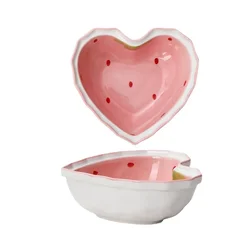 Strawberry Delight Ceramic Noodle Bowl & Spoon Set (Bowl)