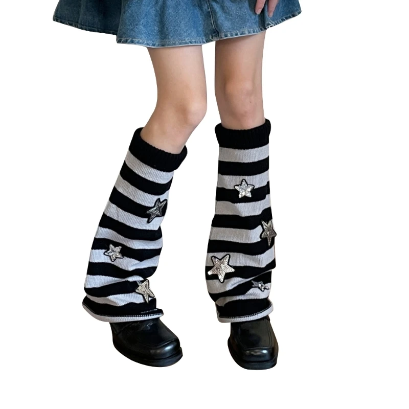 Womens Star Striped Leg Warmers-Lolita Boot Stockings 80s Party Dance  Legwarmers Japanese Style Flared Leg Sleeves - AliExpress