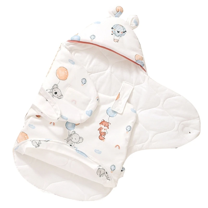 

Versatile Baby Receiving Blanket Hooded Swaddles Wrap with 360° Protections Sleeping Bag Perfect for Prams and Cribs