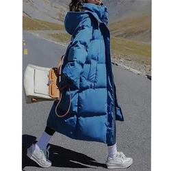 Winter Jacket 2023 New Long Coat Down Cotton Jackets Korean Loose Korean Fashion Bubble Coat Buggy Hooded Parkas Female Outwear