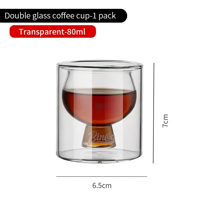 كوب قهوة زجاج مزدوج 80مل
