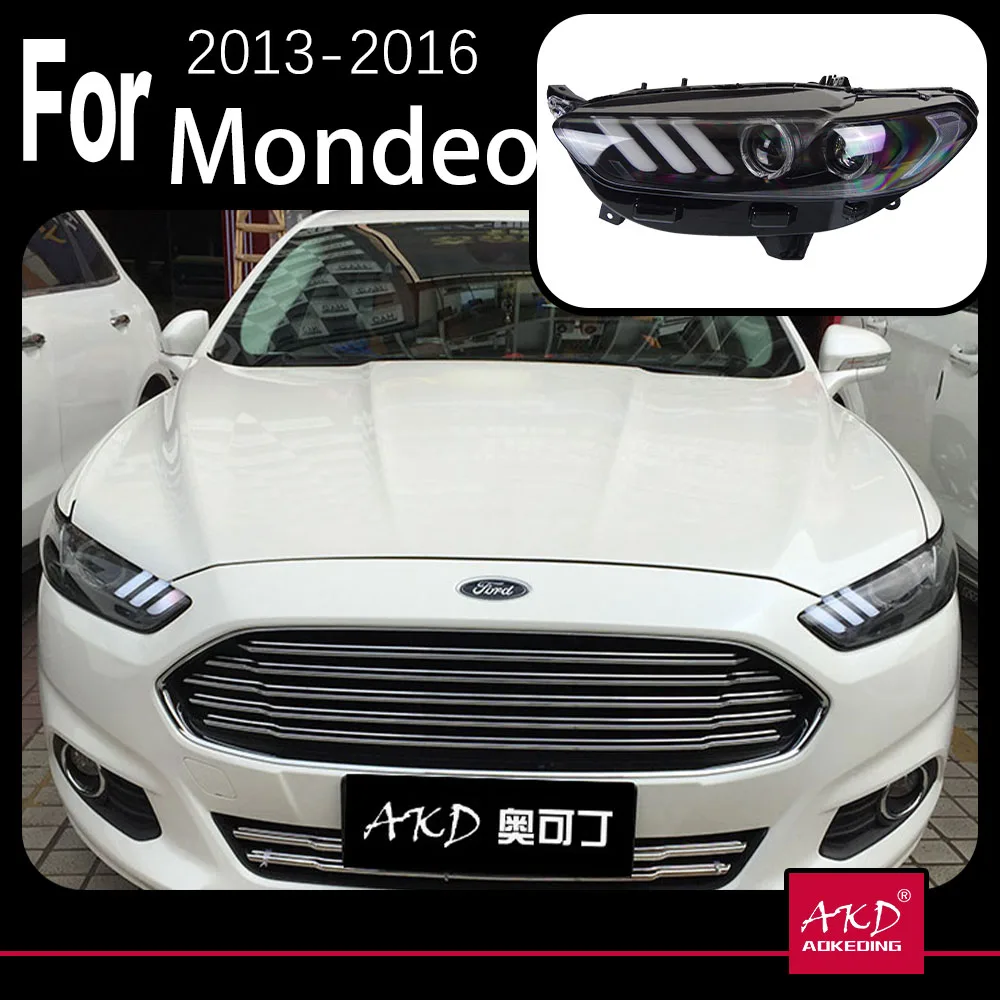AKD Car Model for Ford Fusion Headlight 2013-2017 Mondeo DRL Mustang Design Hid Dynamic Signal Bi Xenon LED Beam Accessories - Image 5