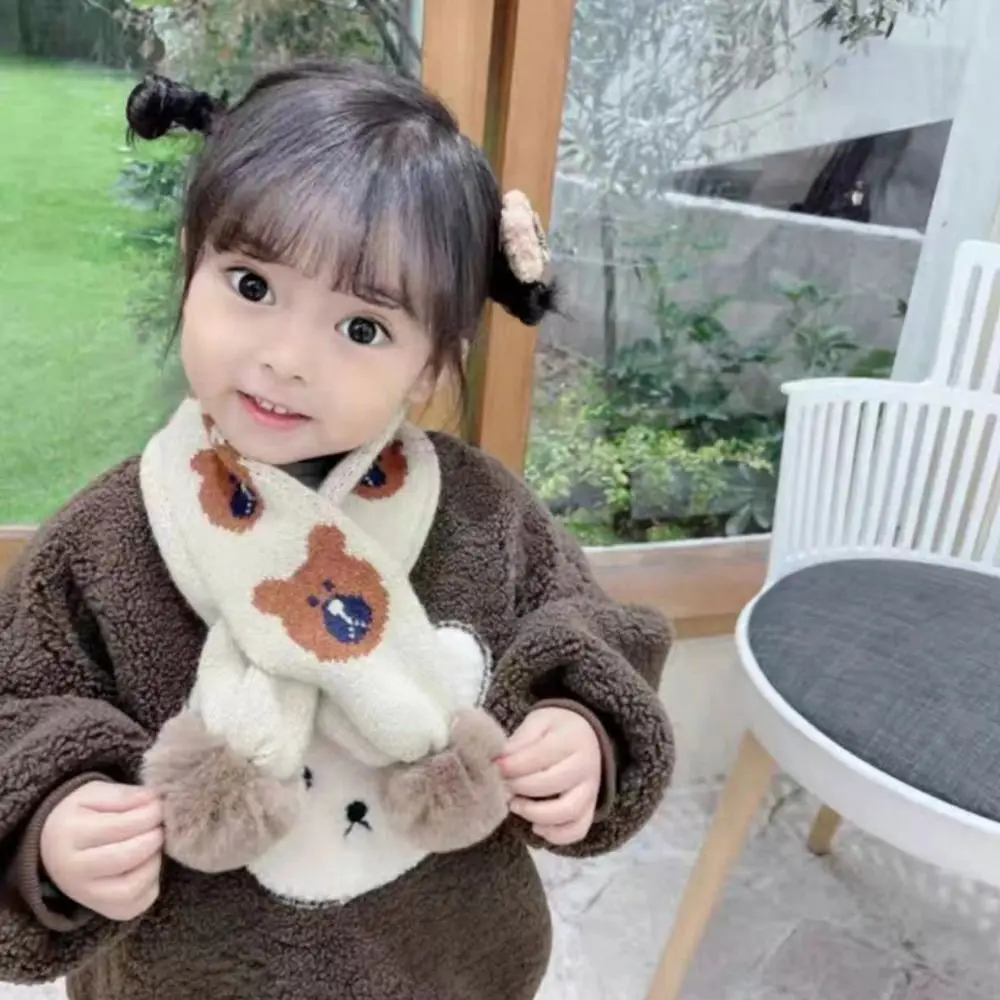 Bib Thermal Neck Warmer Thickening Snap Fastener Boys Girls Knitting Scarf Warm Neck Cover Neckerchief Snood Cowl Tube