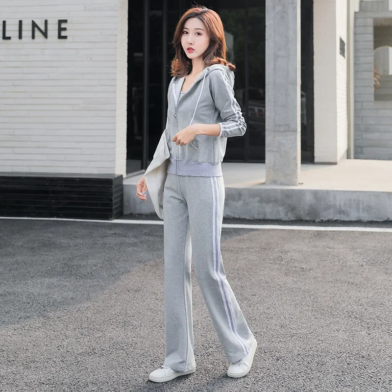 Sportswear Women's Fall Winter Loose Casual Sweater Long Sleeved Wide Legged Pants Two Piece Sets Womens Outifits мужские случайные брюки loose legged большие брюки спортивные брюки