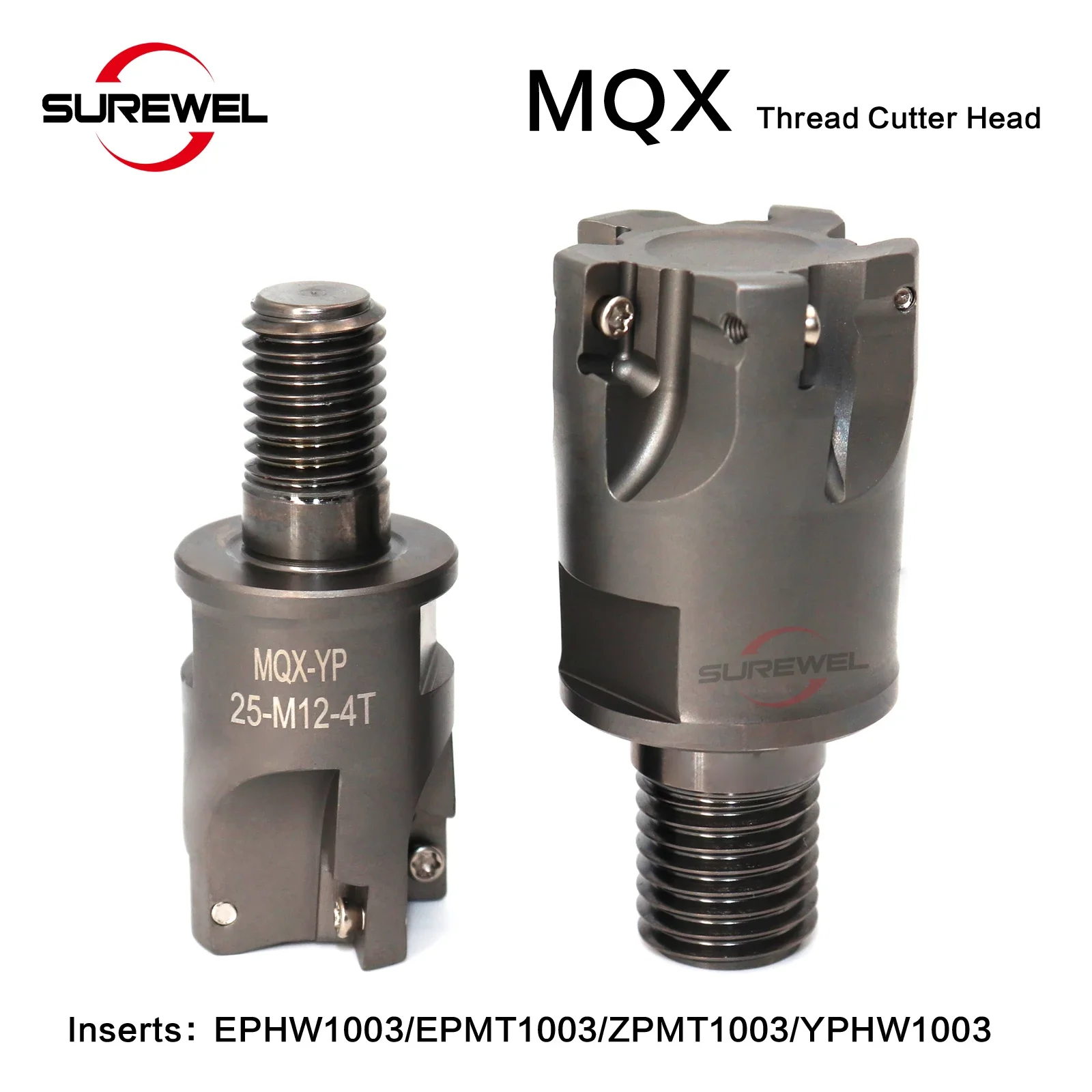 CNC MQX Modularer Fräskopf mit Gewindesicherungszähnen, passend für EPHW100316ZTR YPHW1003 ZPMT1003 Einsätze