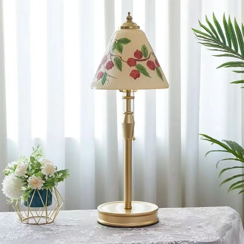TYLA French Table Lamp American Retro Living Room Bedroom Villa European Creative Bedhead Desk Light