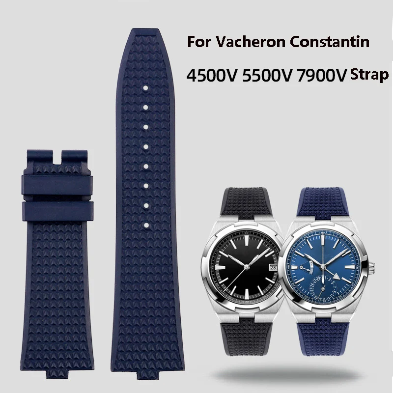 

Quick Disassembly Fluororubber Watch Strap For Vacheron Constantin VC Series 4500V 5500V 7900V Convex Interface 7mm Watchband