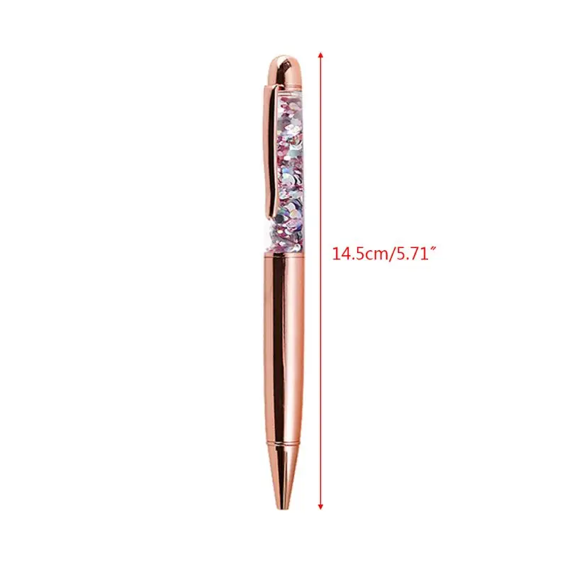 럭셔리 1.0mm 메탈 블링 스팽글 볼펜 시그니처 필기구 검정 잉크 S