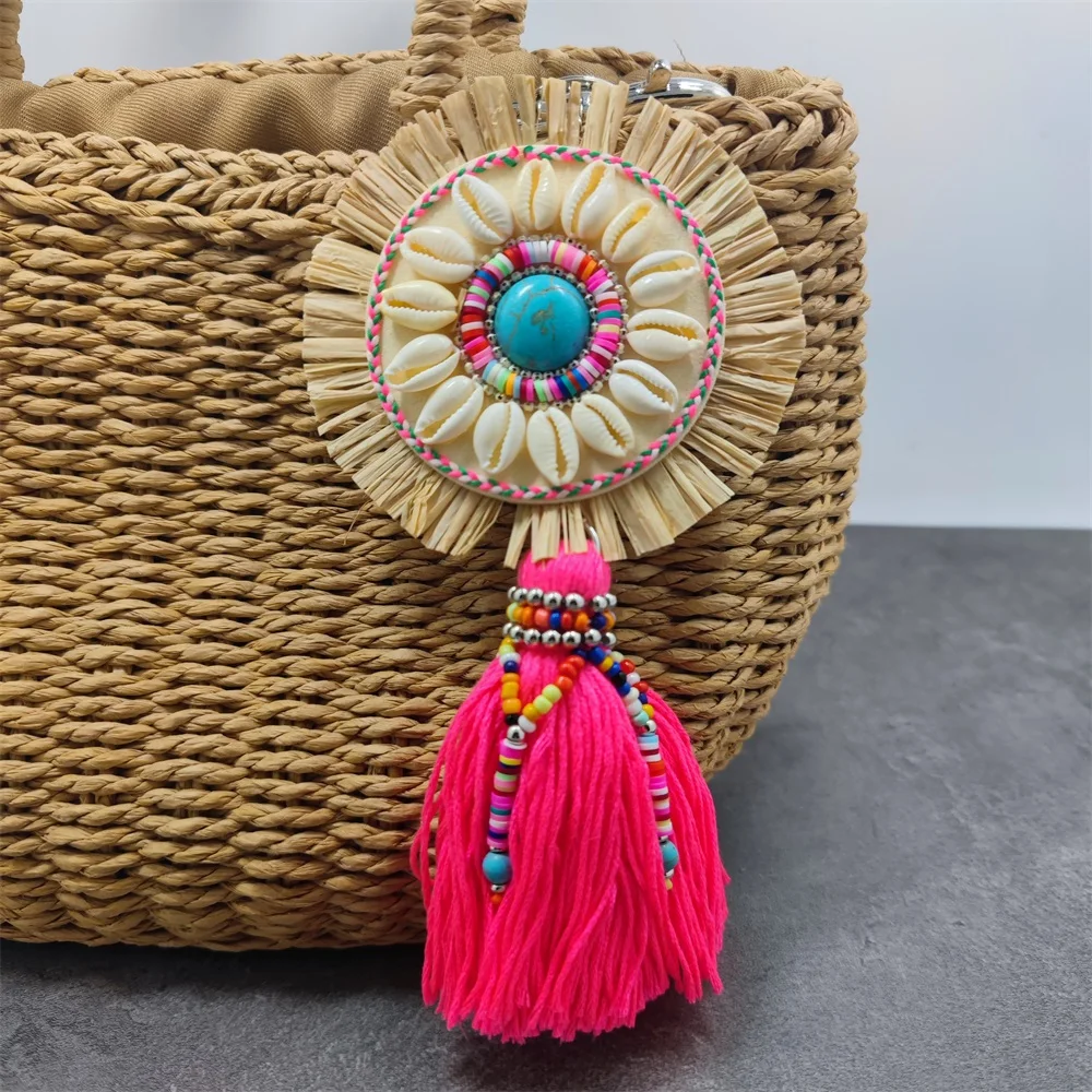 

Bohemia Stone Tassel Keychain Bag Charm Women's Boho Handmade Jewelry Keyring For Party