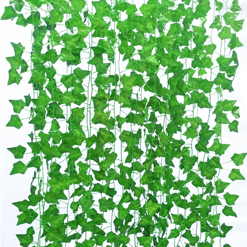 Guirlandes de Lierre Artificiel en Rotin Vert, Fausses Fleurs, Feuilles, Décoration de Maison, 2/ 10m