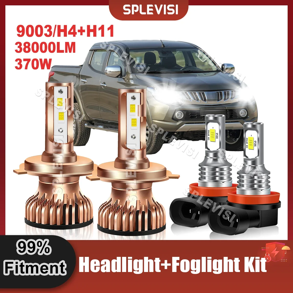 

Upgrade 12x CSP Chip LED Auto Lamp Xenon White For Mitsubishi Triton 2013 2014 2015 Headlight H4 High Low Beam H11 Foglight Kit