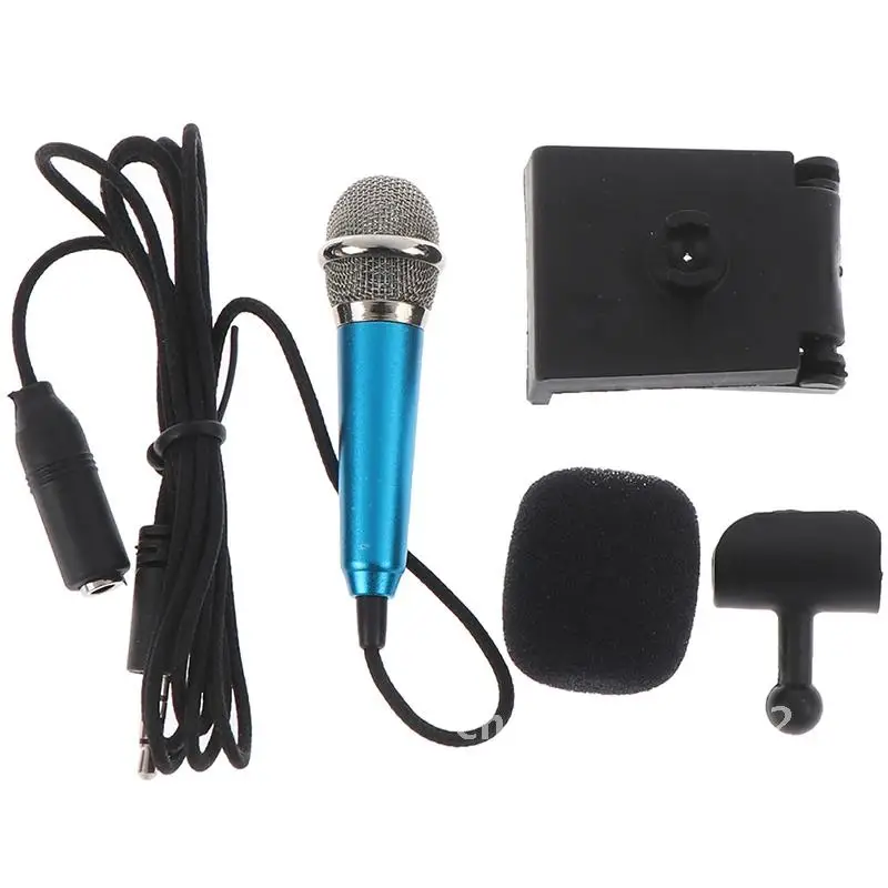 

Portable Mini Microphone 3.5mm Stereo Studio Mic KTV Karaoke For Cell Phone Laptop PC Desktop Small Size Set