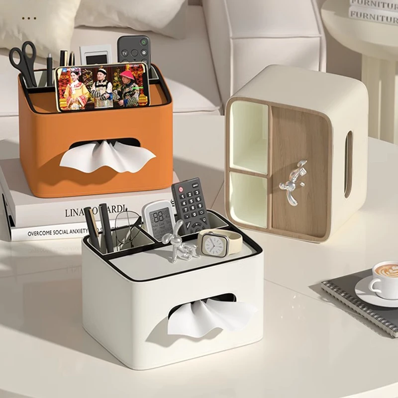 Decorative tissue box，high appearance level light luxury leather tissue box used in hotels, living rooms, office, princess room 6