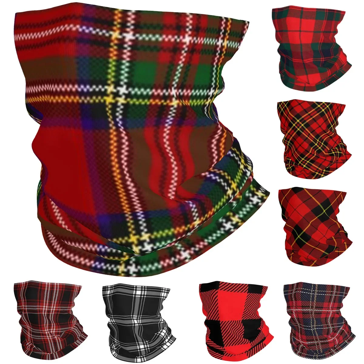 

Scottish Stripes Pattern Bandana Neck Cover Printed Face Scarf Multi-use Balaclava Fishing Unisex Adult Washable