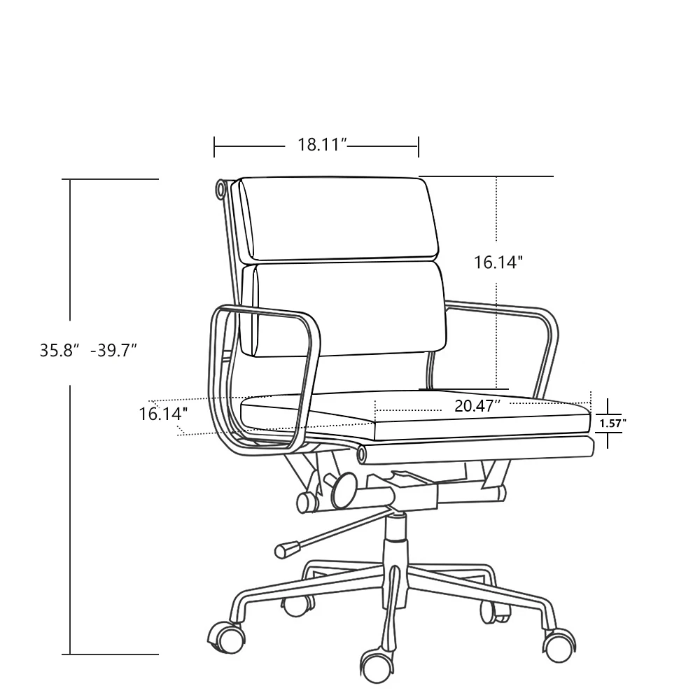 [Flash Sale]High/Low Back Genuine Leather Office Chair Executive Chair Alloy Base Black/White/Brown[US-W]