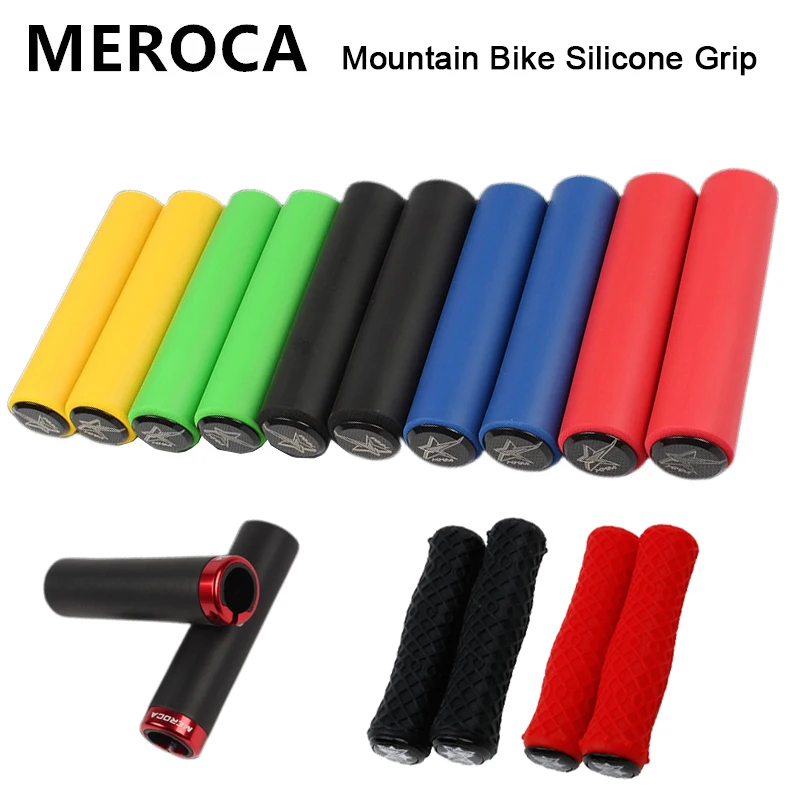 

MEROCA Mtb Cuffs Mountain Bike Grips Bicycle Handle Lock On Grips Silicone Handlebar Cover Ergonomic Handle Cycling With Bar End