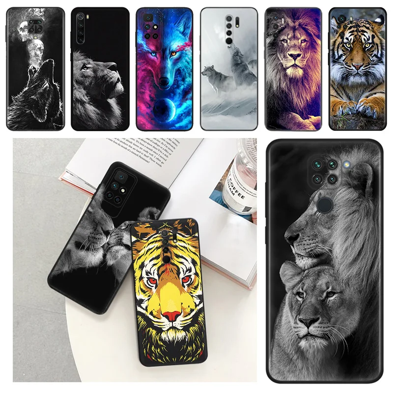 Per Redmi Note 12 4G 12S 11 Pro 5G 11S 10 10S 9 9S 9T 8T 7 8 Moon Wolf Lion Tiger Cover Morbida Opaca Per Telefono