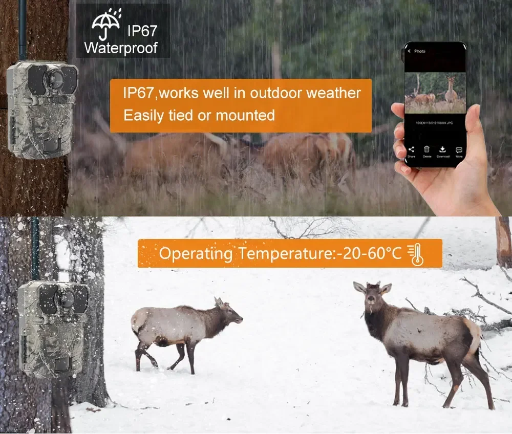 4G 사냥용 트레일 카메라 30MP/1080P 무선 야생 카메라 KG895 셀룰러 사진 전송 야외 감시 카메라