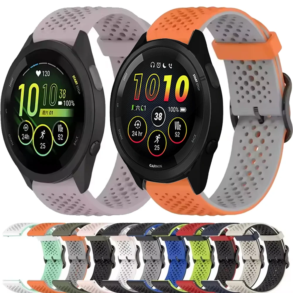 Breathable Silicone Bracelet for Smartwatches - 20mm/22mm Strap