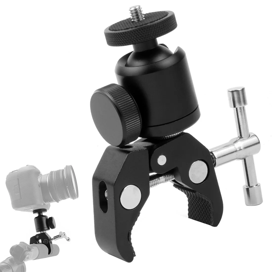 Super Clamp Mount Holder with Tripod Ball Head Adapter for Gopro For Insta360 DS