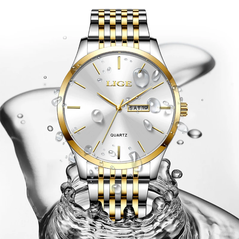 LIGE 2023 New Gold Watch Women Watches Ladies Creative Steel Women's Bracelet Watches Female Waterproof Clock Relogio Feminino