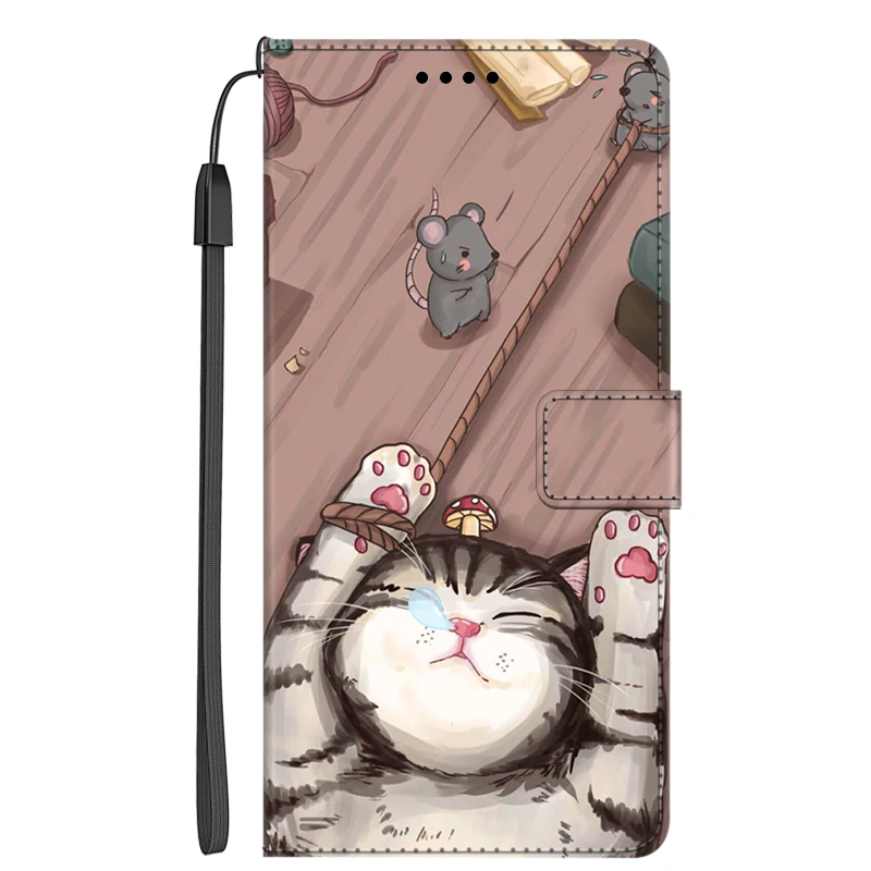 Cartoon Magnetic Wallet Leather Flip Case - Stand and Card Holder Design