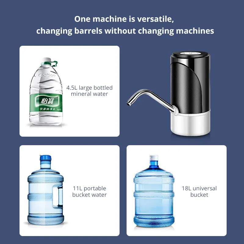 1pc Electric Water Dispenser Pump Automatic Bottle USB Charging Auto Switch