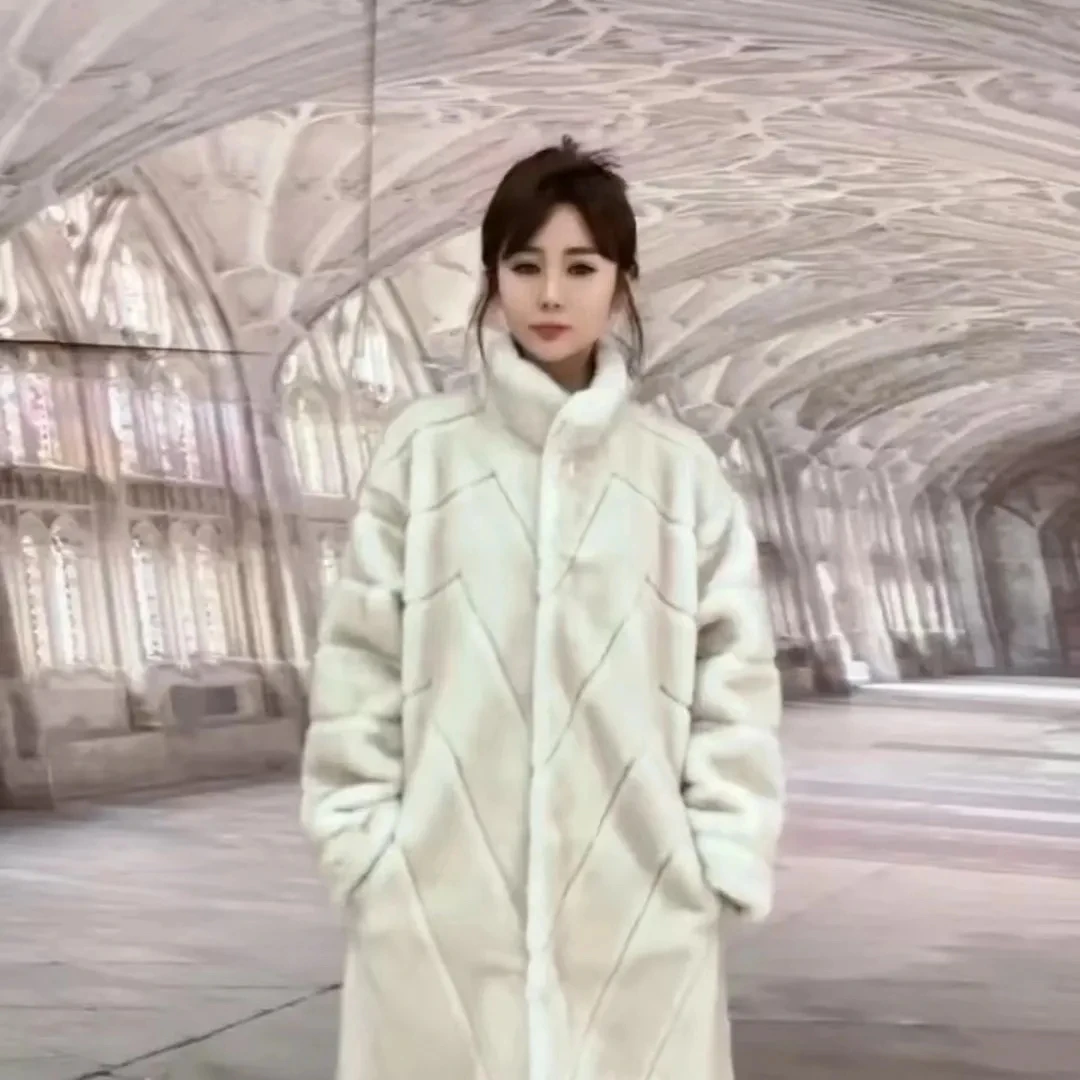 2026 Winter Autumn Winter Eco friendly New Coat Imitation Fur Thickened Warm Loose Long Coat Large Women's Clothing