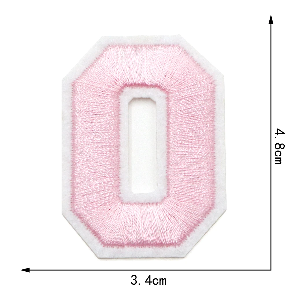 1 STÜCK 4,8 cm Rosa 0-9 Nummer Gestickte Patches Eisen auf Patch Figur Ziffer Für DIY Brief Streifen Motiv Applikationen Abzeichen – Detail 2
