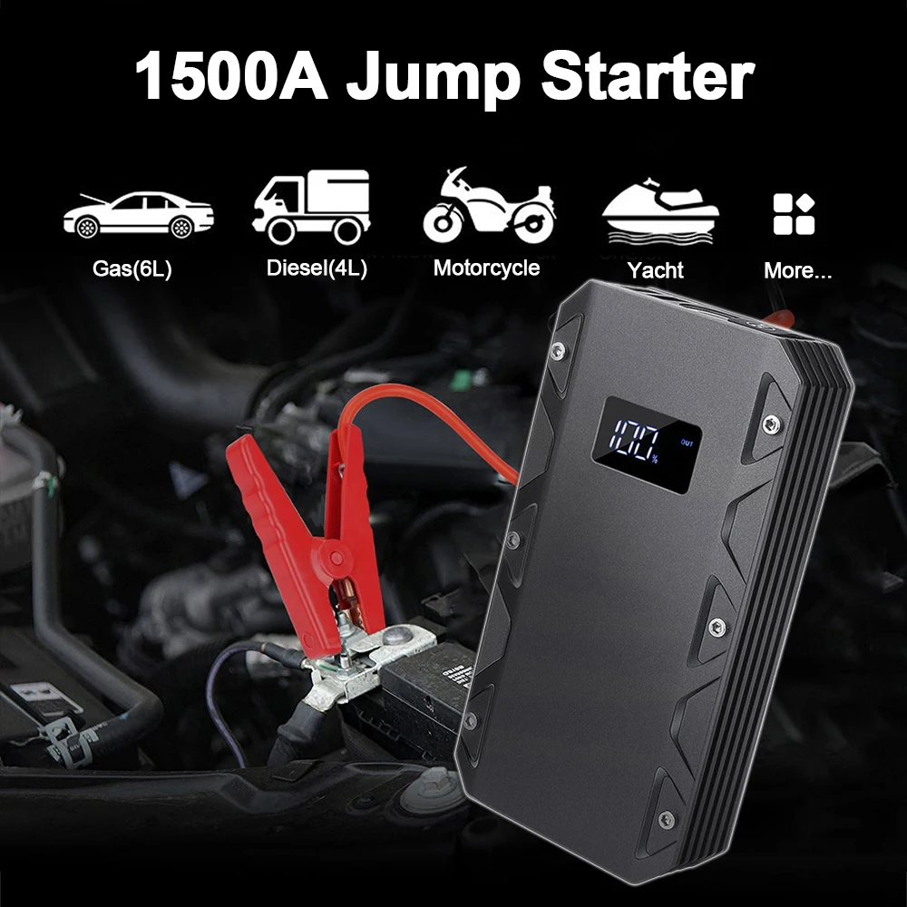 

20000mAh Car Jump Starter 1500A Petrol Diesel Power Bank Booster Starting Device Car Battery Charger Auto Starter For 12V Cars