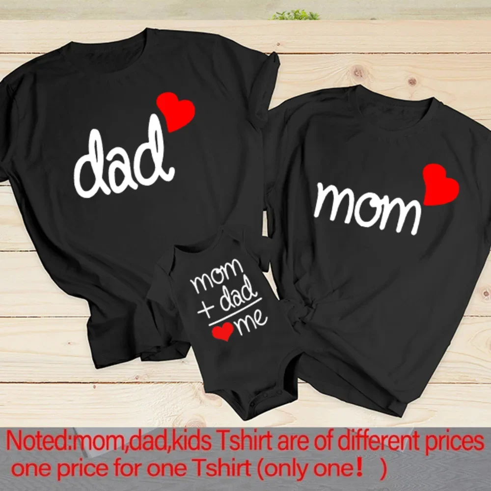Dad Mom and Me Family Matching Clothes Simple Family Look T Shirts Daddy Mommy and Me T-shirt Father Son Mother Daughter Outfits - 3