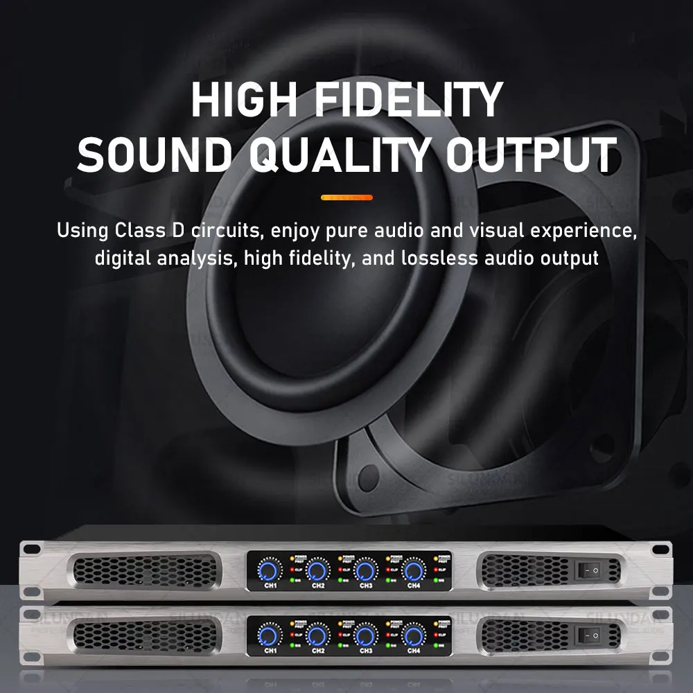 650W 4 Class D 2 4 Channels Digital Amplifier for Party Stage DJ Church Family Karaoke Outdoor