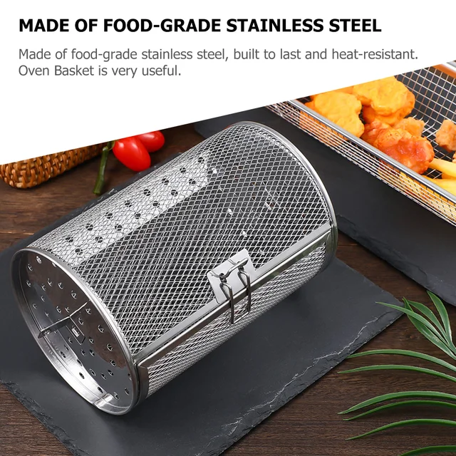 1 Darabos Új Sütő Grill Ketrec Rácsos Tartozékok Rotisserie Kosár Lég Rozsdamentes Acél Csirke Pörkölés - Image 5