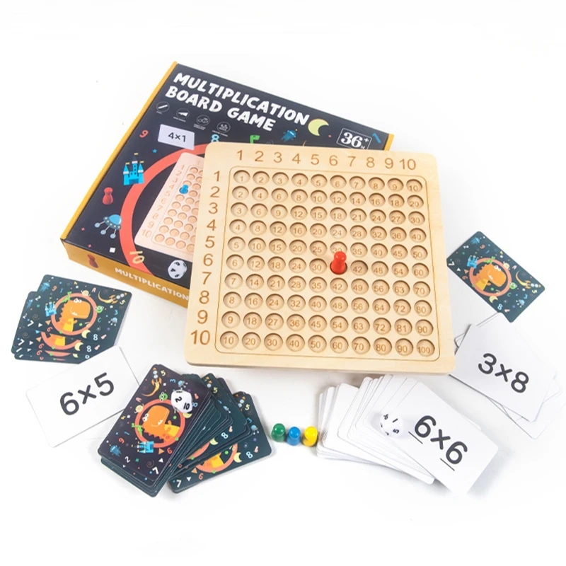 Wooden Montessori Multiplication Board Game Kids Learning Educational Toys Math Counting Hundred Board Interactive Thinking Game educational toys board games math toys learning board toy